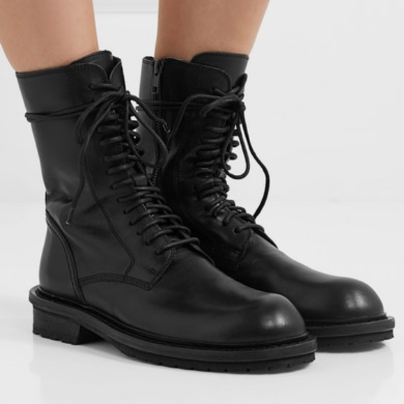Ann Demeulemeester Leather Combat Boots 